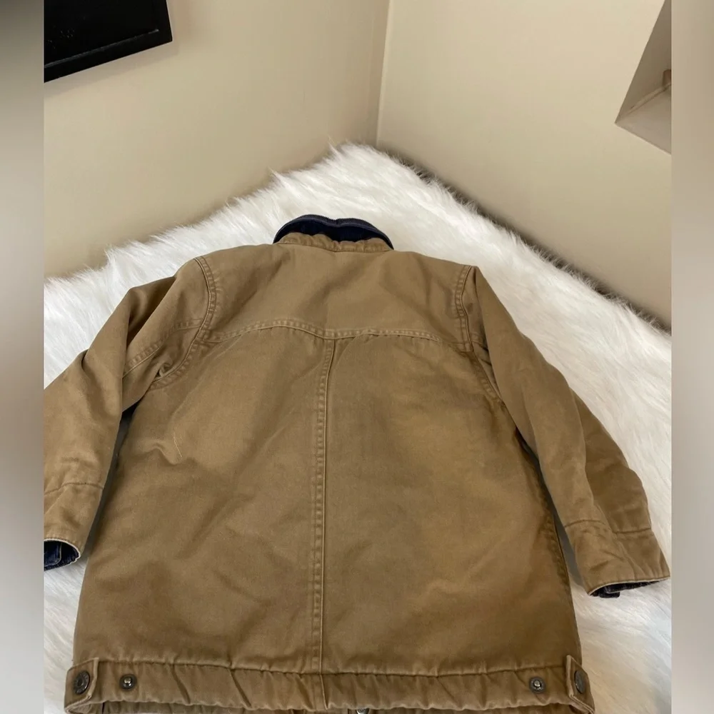 The Children's Place Tan Chore Barn Jacket Corduroy Collar XS 4